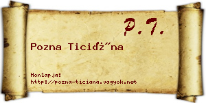 Pozna Ticiána névjegykártya